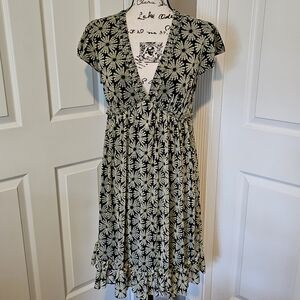 Tie Dye Floral Print Mesh Midi Dress